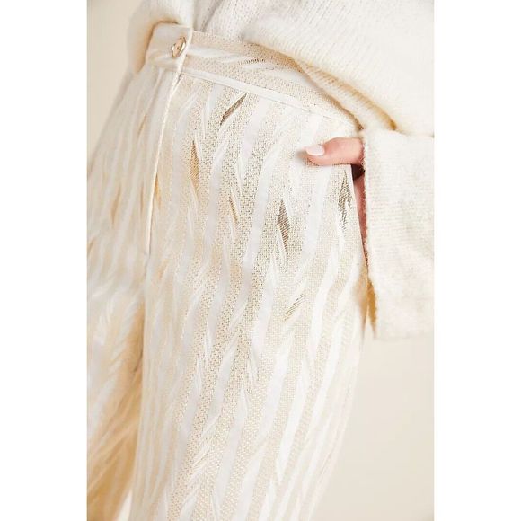 Anthropologie Porridge Kelyn Striped Trousers Size 8 - Picture 2 of 7